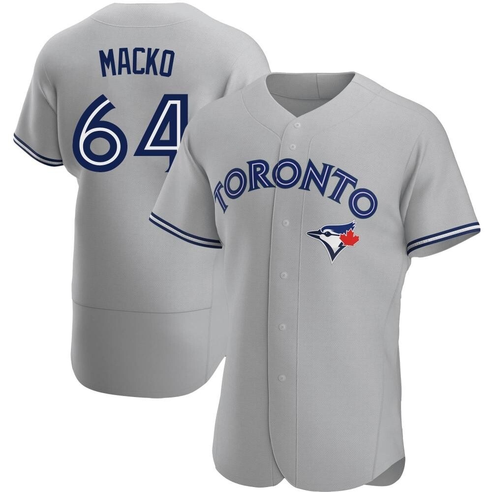 Authentic Toronto Blue Jays Adam Macko Road Jersey - Gray Authentic Toronto Blue Jays Adam Macko Road Jersey - Gray
