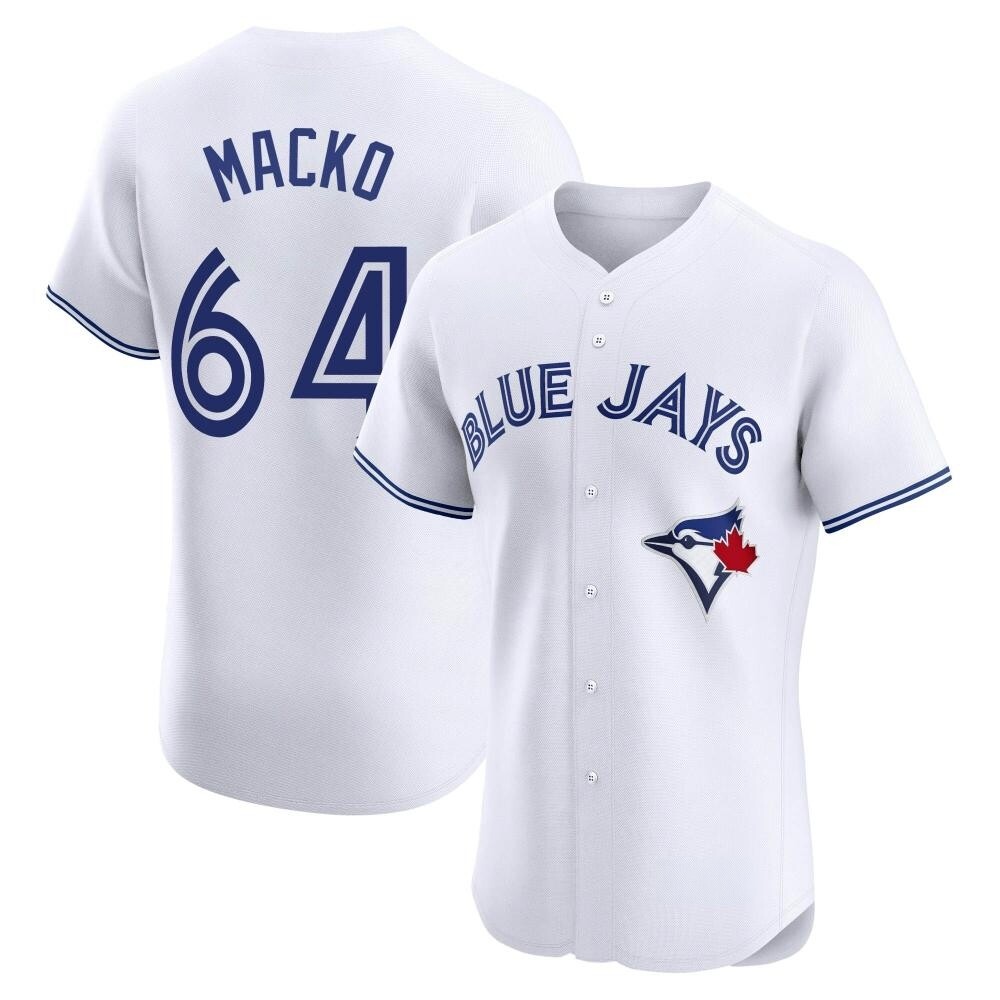 Elite Toronto Blue Jays Adam Macko Home Jersey - White Elite Toronto Blue Jays Adam Macko Home Jersey - White