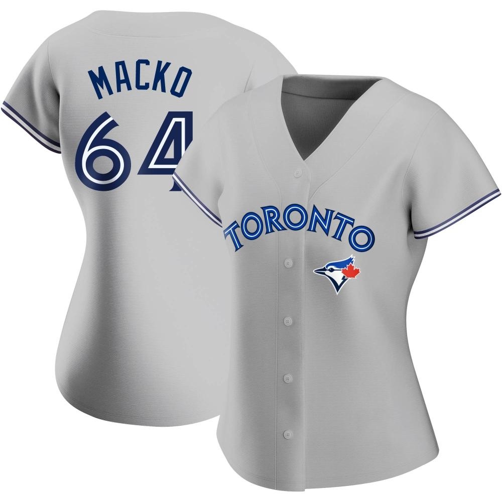 Women's Authentic Toronto Blue Jays Adam Macko Road Jersey - Gray Women's Authentic Toronto Blue Jays Adam Macko Road Jersey - Gray