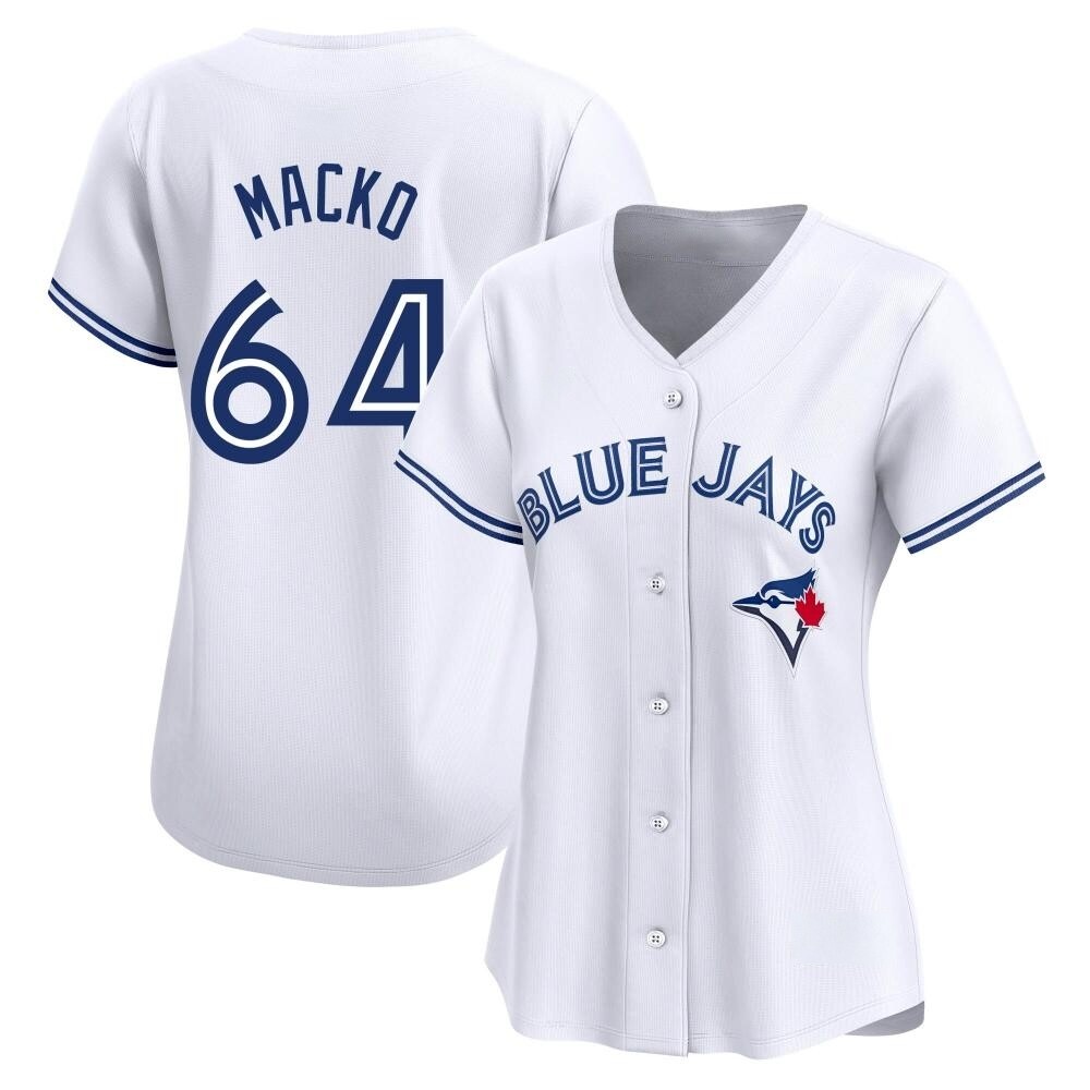 Women's Limited Toronto Blue Jays Adam Macko Home Jersey - White Women's Limited Toronto Blue Jays Adam Macko Home Jersey - White
