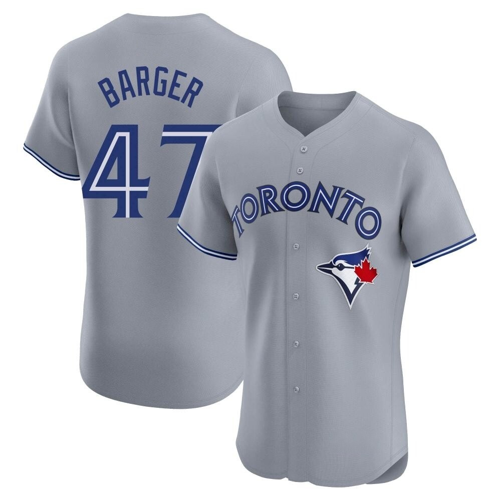 Elite Toronto Blue Jays Addison Barger Road Jersey - Gray Elite Toronto Blue Jays Addison Barger Road Jersey - Gray