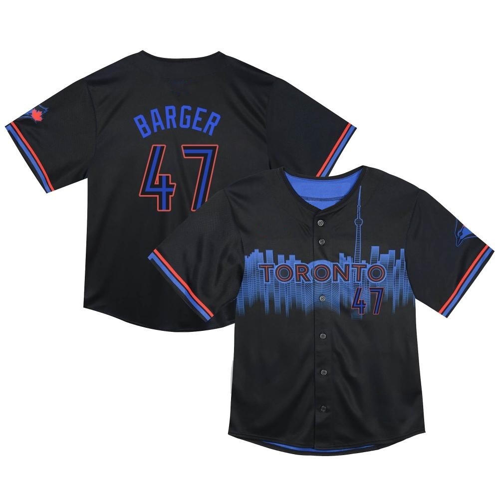 Toddler Limited Toronto Blue Jays Addison Barger 2024 City Connect Jersey - Black Toddler Limited Toronto Blue Jays Addison Barger 2024 City Connect Jersey - Black