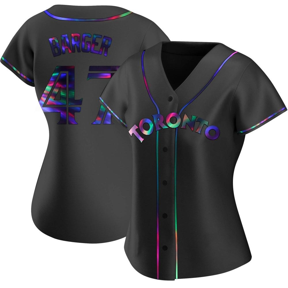 Women's Replica Toronto Blue Jays Addison Barger Alternate Jersey - Black Holographic Women's Replica Toronto Blue Jays Addison Barger Alternate Jersey - Black Holographic