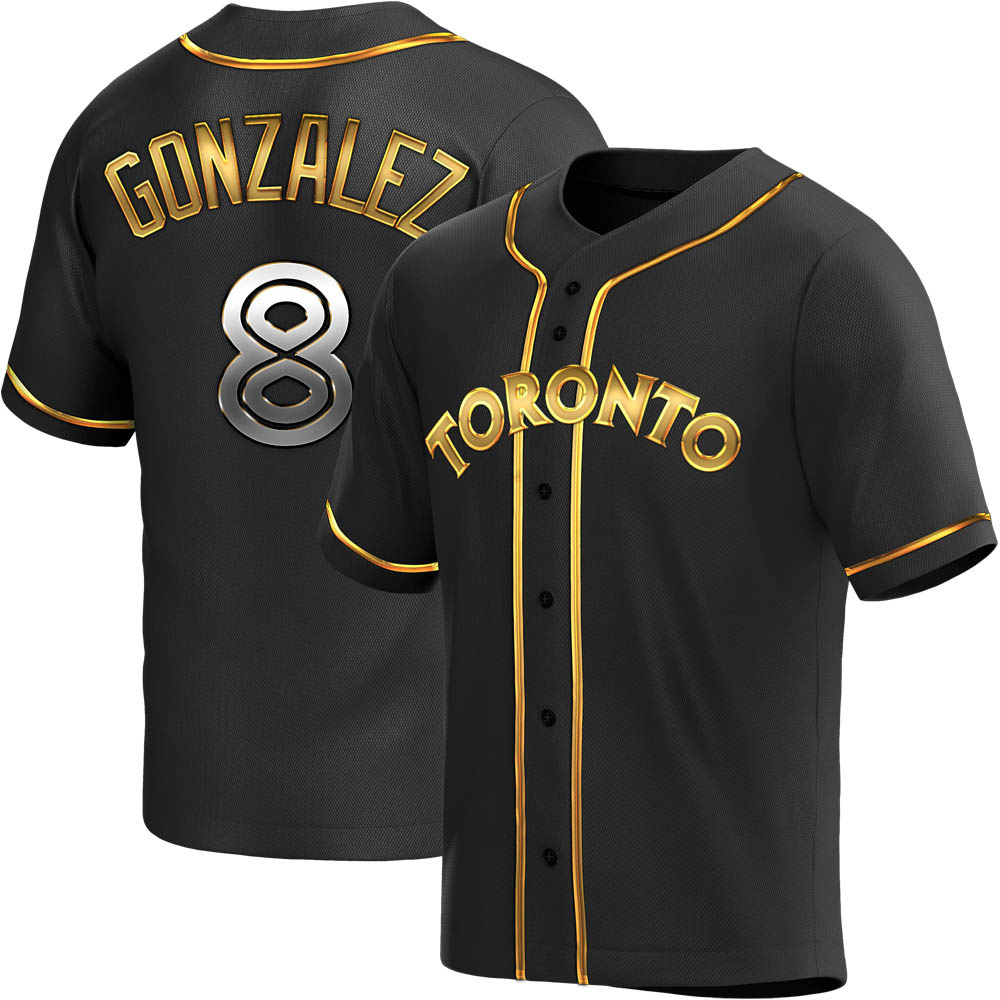 Replica Toronto Blue Jays Alex Gonzalez Alternate Jersey - Black Golden Replica Toronto Blue Jays Alex Gonzalez Alternate Jersey - Black Golden