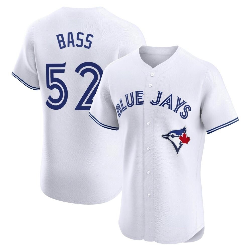 Elite Toronto Blue Jays Anthony Bass Home Jersey - White Elite Toronto Blue Jays Anthony Bass Home Jersey - White
