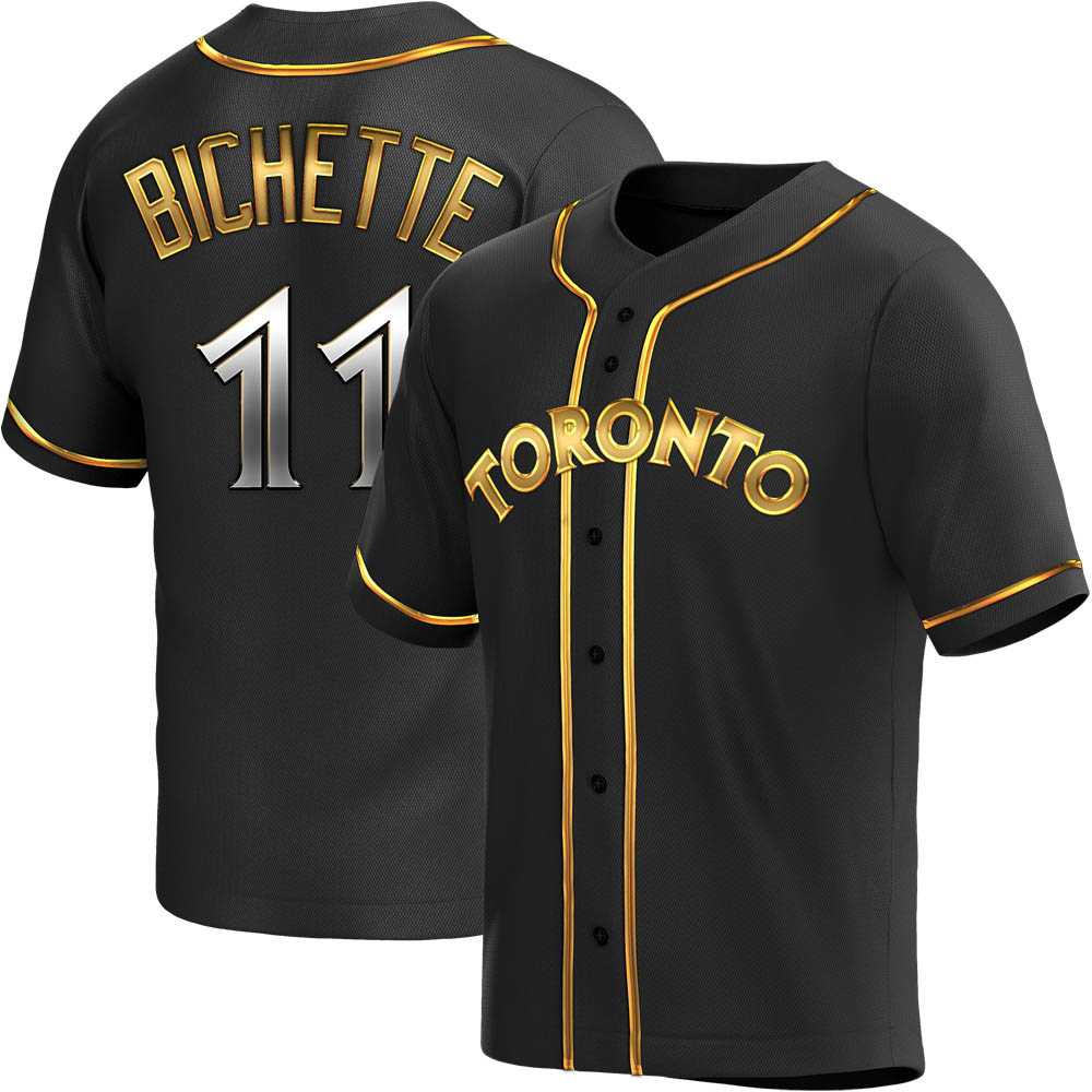Replica Toronto Blue Jays Bo Bichette Alternate Jersey - Black Golden Replica Toronto Blue Jays Bo Bichette Alternate Jersey - Black Golden