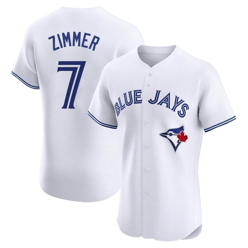 Elite Toronto Blue Jays Bradley Zimmer Home Jersey - White Elite Toronto Blue Jays Bradley Zimmer Home Jersey - White
