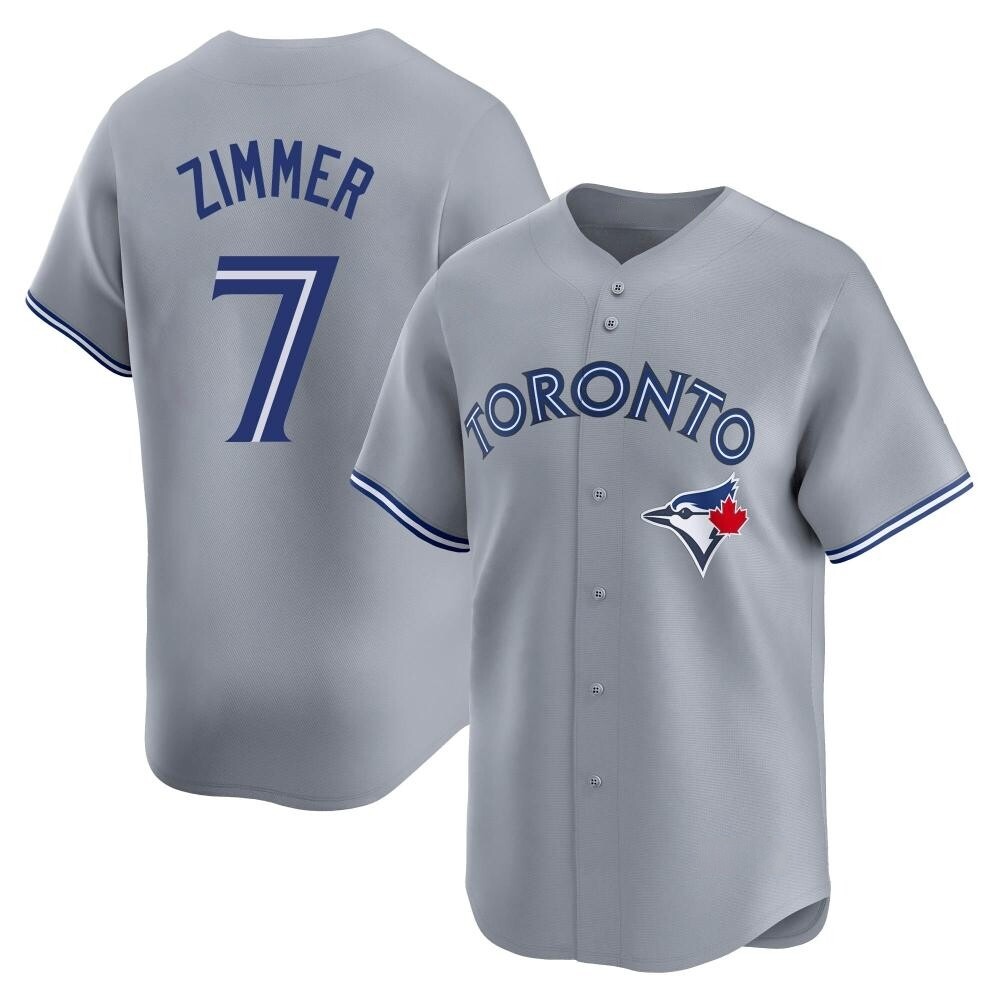 Limited Toronto Blue Jays Bradley Zimmer Away Jersey - Gray Limited Toronto Blue Jays Bradley Zimmer Away Jersey - Gray