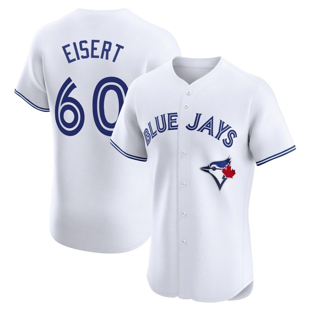 Elite Toronto Blue Jays Brandon Eisert Home Jersey - White Elite Toronto Blue Jays Brandon Eisert Home Jersey - White