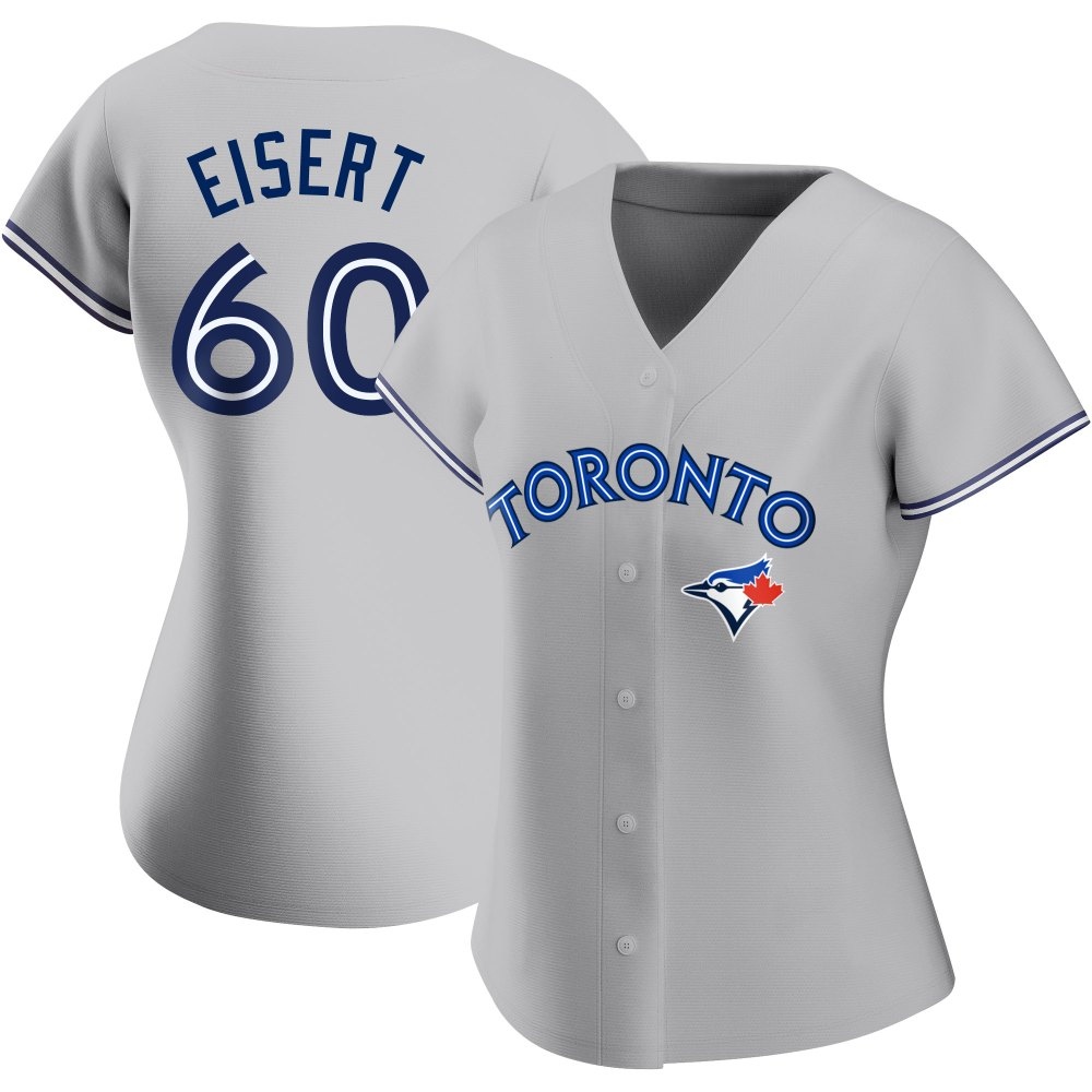 Women's Replica Toronto Blue Jays Brandon Eisert Road Jersey - Gray Women's Replica Toronto Blue Jays Brandon Eisert Road Jersey - Gray