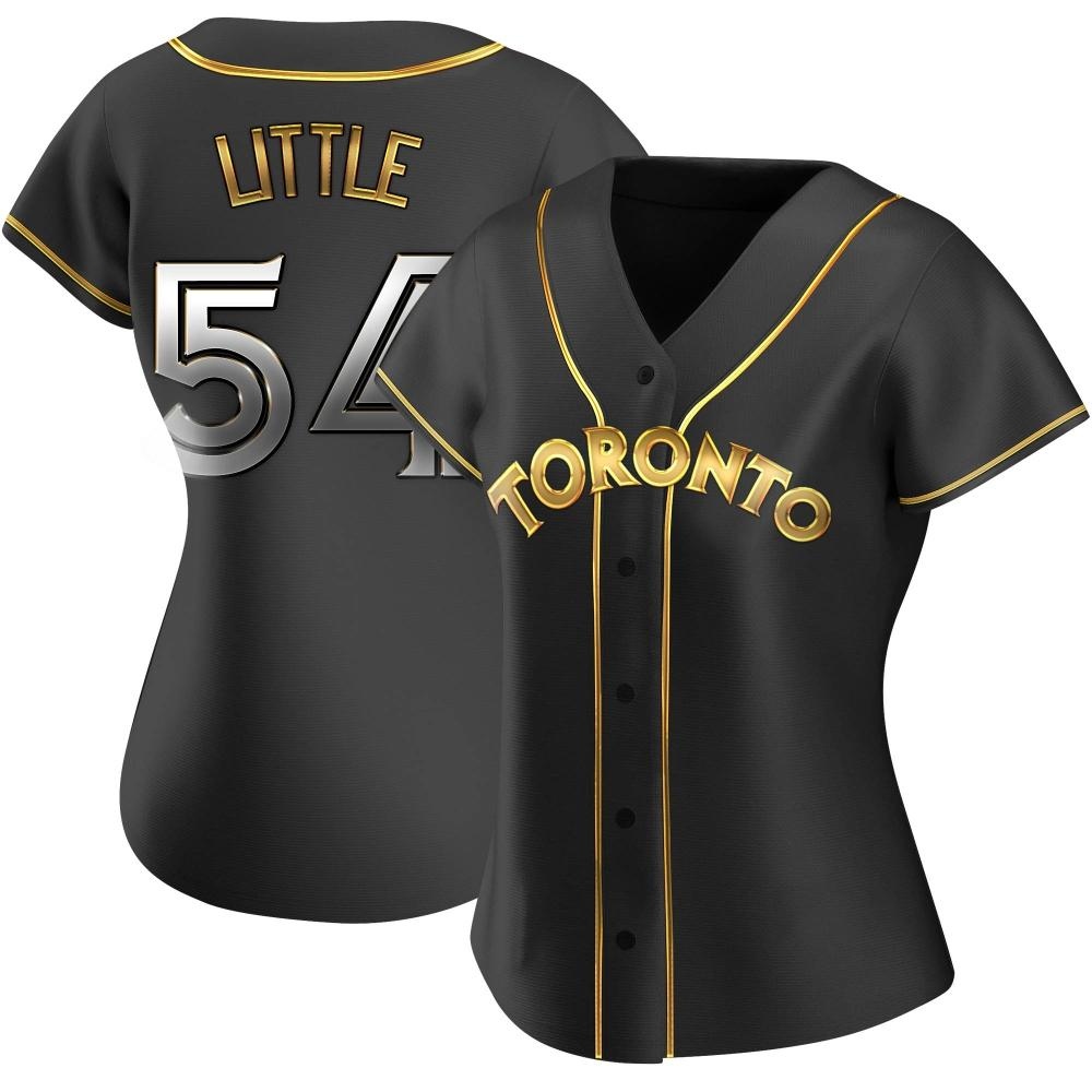 Women's Replica Toronto Blue Jays Brendon Little Alternate Jersey - Black Golden Women's Replica Toronto Blue Jays Brendon Little Alternate Jersey - Black Golden