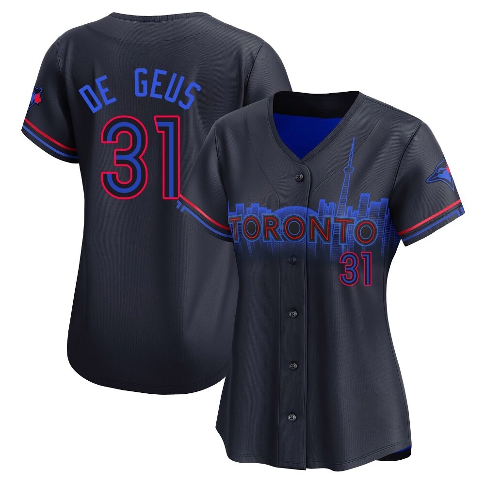 Women's Limited Toronto Blue Jays Brett de Geus 2024 City Connect Jersey - Black Women's Limited Toronto Blue Jays Brett de Geus 2024 City Connect Jersey - Black