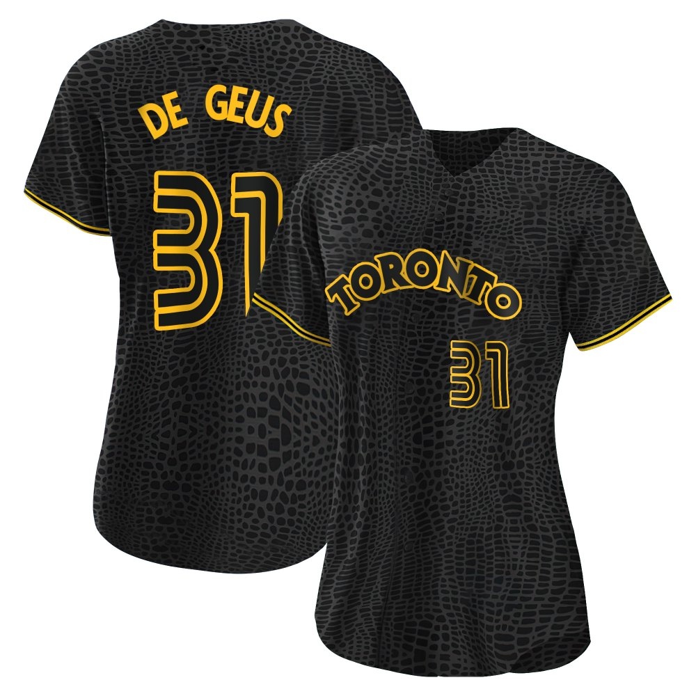 Women's Replica Toronto Blue Jays Brett de Geus Snake Skin City Jersey - Black Women's Replica Toronto Blue Jays Brett de Geus Snake Skin City Jersey - Black