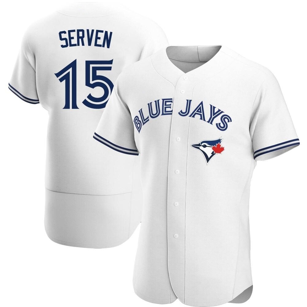 Authentic Toronto Blue Jays Brian Serven Home Jersey - White Authentic Toronto Blue Jays Brian Serven Home Jersey - White