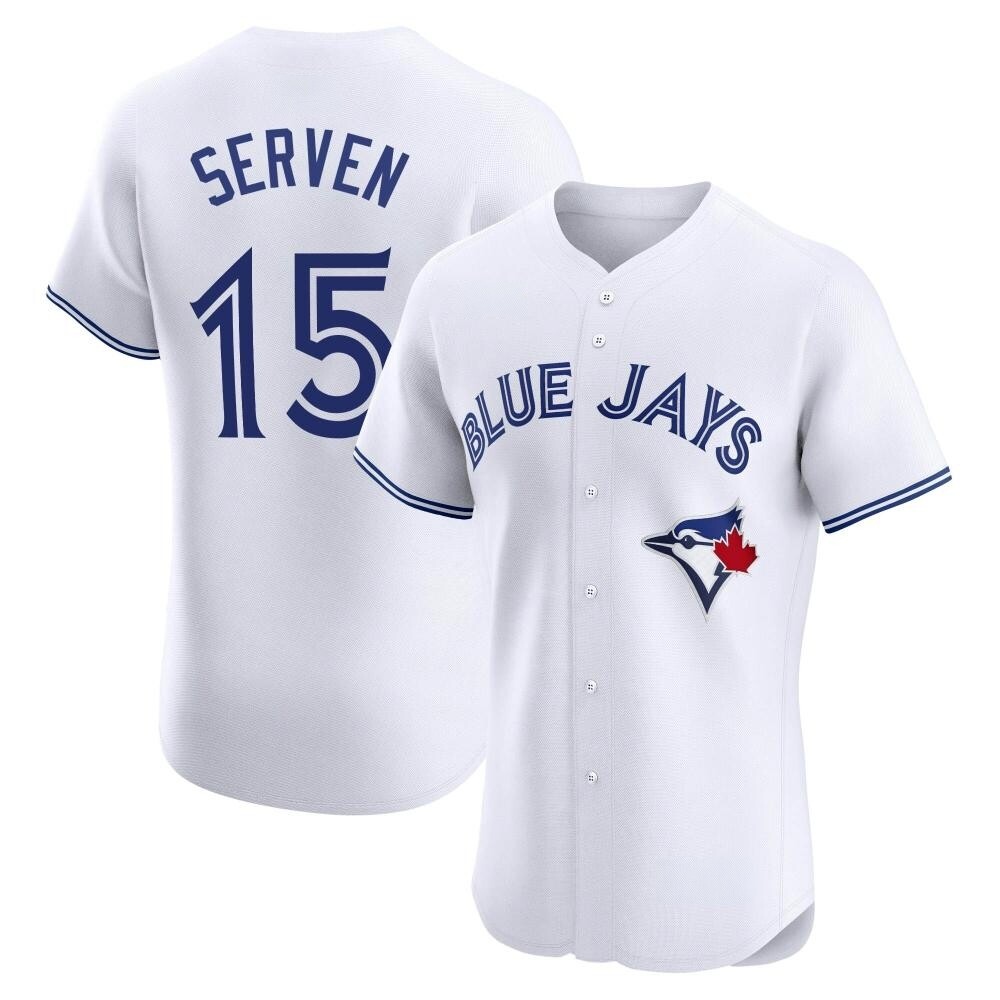 Elite Toronto Blue Jays Brian Serven Home Jersey - White Elite Toronto Blue Jays Brian Serven Home Jersey - White
