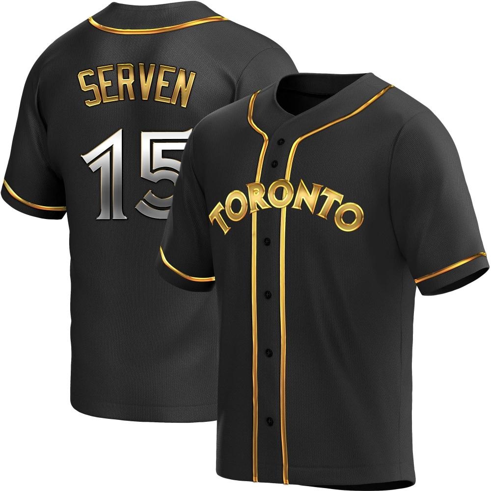 Replica Toronto Blue Jays Brian Serven Alternate Jersey - Black Golden Replica Toronto Blue Jays Brian Serven Alternate Jersey - Black Golden