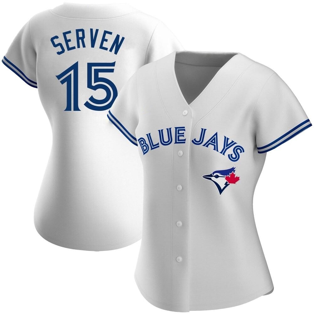 Women's Authentic Toronto Blue Jays Brian Serven Home Jersey - White Women's Authentic Toronto Blue Jays Brian Serven Home Jersey - White