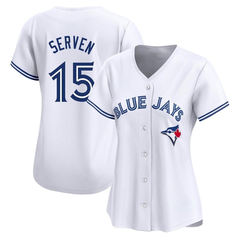 Women's Limited Toronto Blue Jays Brian Serven Home Jersey - White Women's Limited Toronto Blue Jays Brian Serven Home Jersey - White