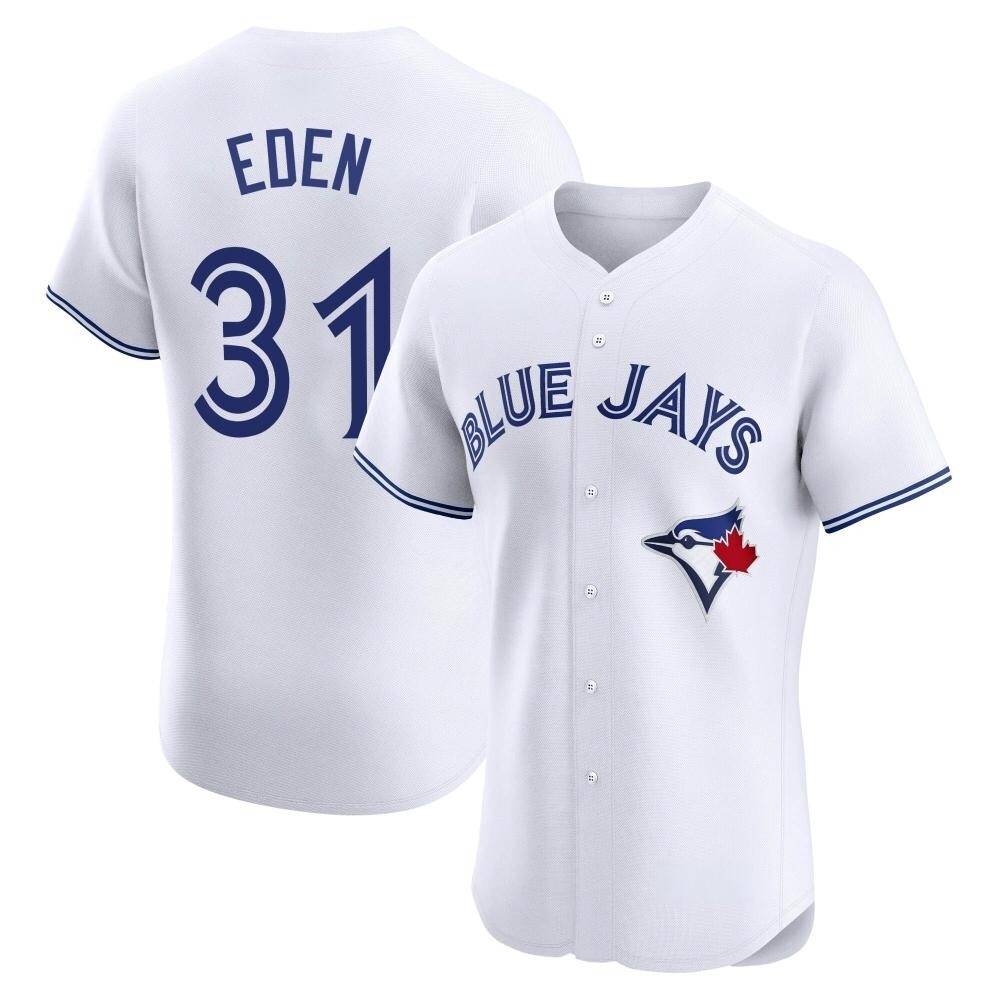 Elite Toronto Blue Jays Cam Eden Home Jersey - White Elite Toronto Blue Jays Cam Eden Home Jersey - White