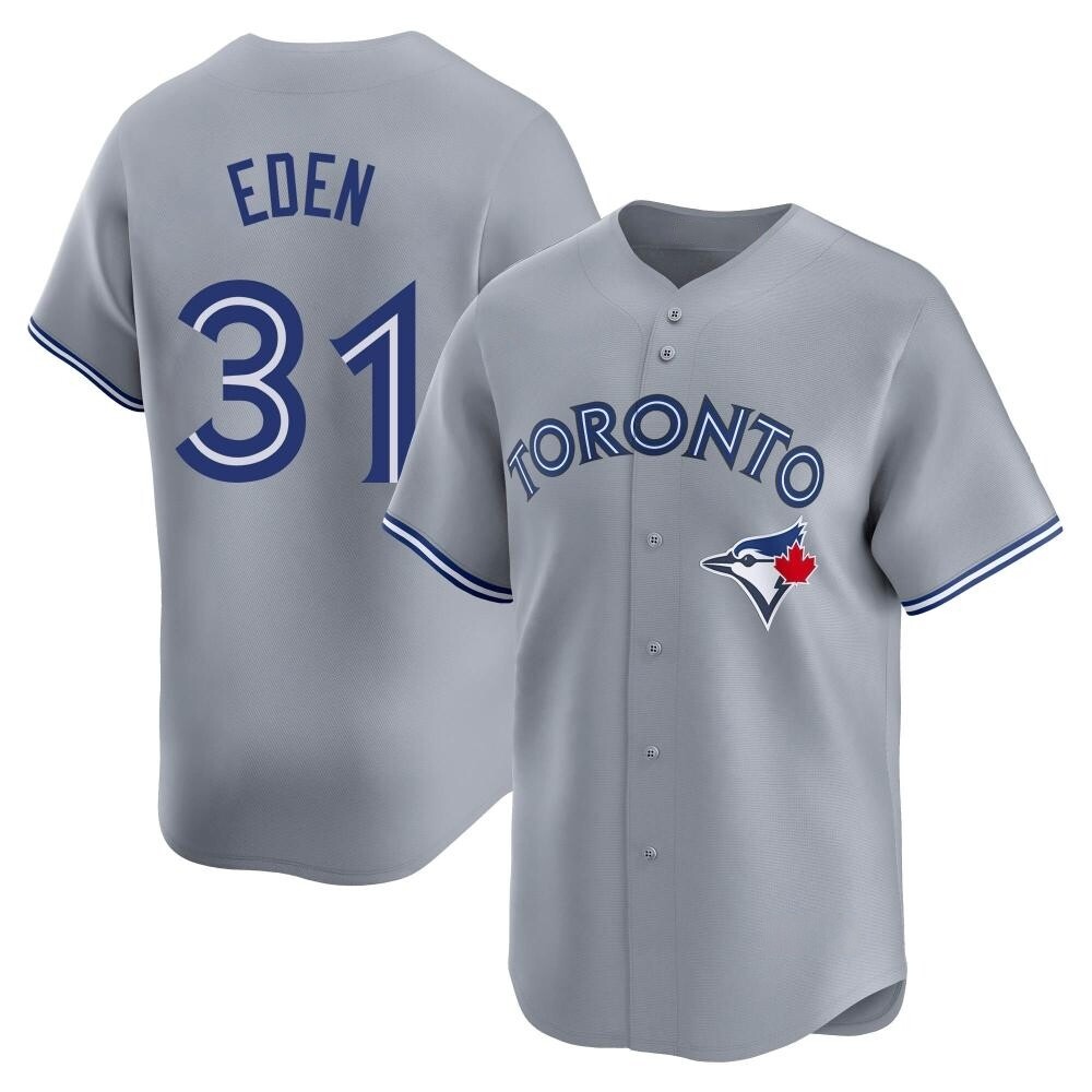 Limited Toronto Blue Jays Cam Eden Away Jersey - Gray Limited Toronto Blue Jays Cam Eden Away Jersey - Gray