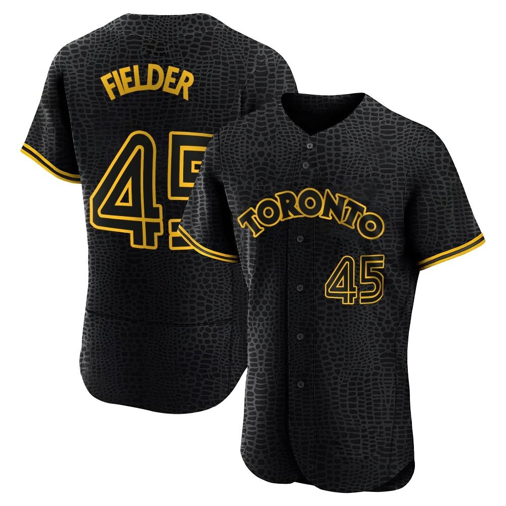 Authentic Toronto Blue Jays Cecil Fielder Snake Skin City Jersey - Black Authentic Toronto Blue Jays Cecil Fielder Snake Skin City Jersey - Black
