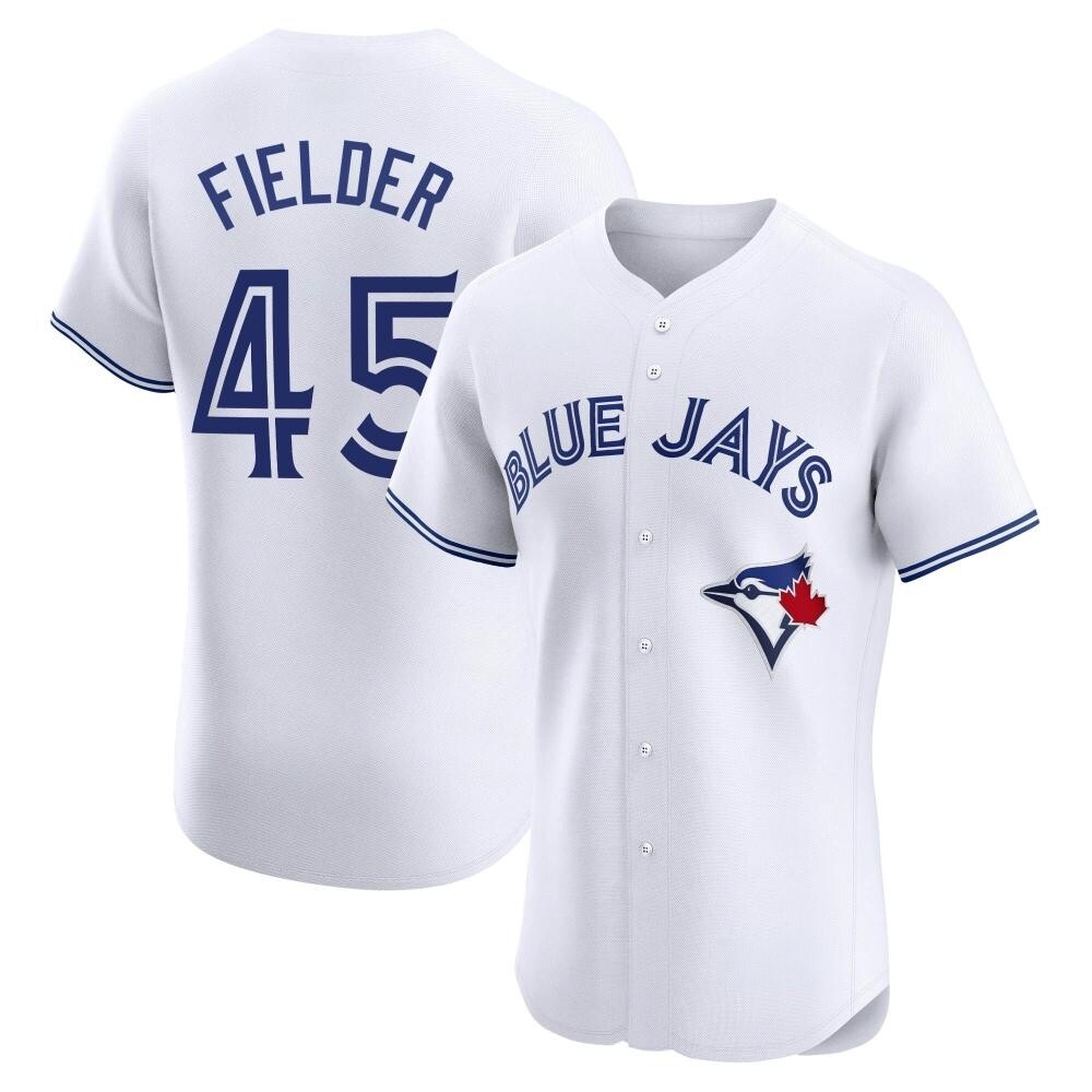 Elite Toronto Blue Jays Cecil Fielder Home Jersey - White Elite Toronto Blue Jays Cecil Fielder Home Jersey - White