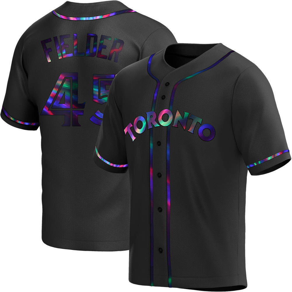 Replica Toronto Blue Jays Cecil Fielder Alternate Jersey - Black Holographic Replica Toronto Blue Jays Cecil Fielder Alternate Jersey - Black Holographic