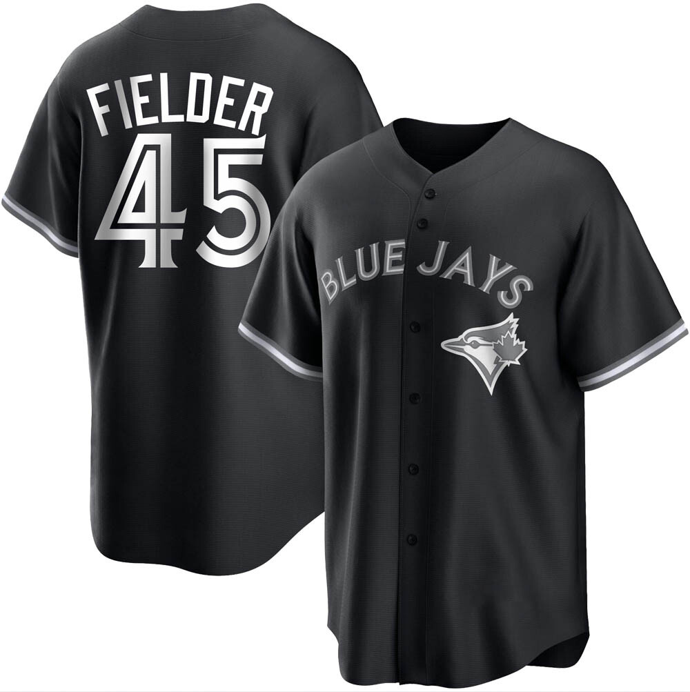 Replica Toronto Blue Jays Cecil Fielder Black/ Jersey - White Replica Toronto Blue Jays Cecil Fielder Black/ Jersey - White