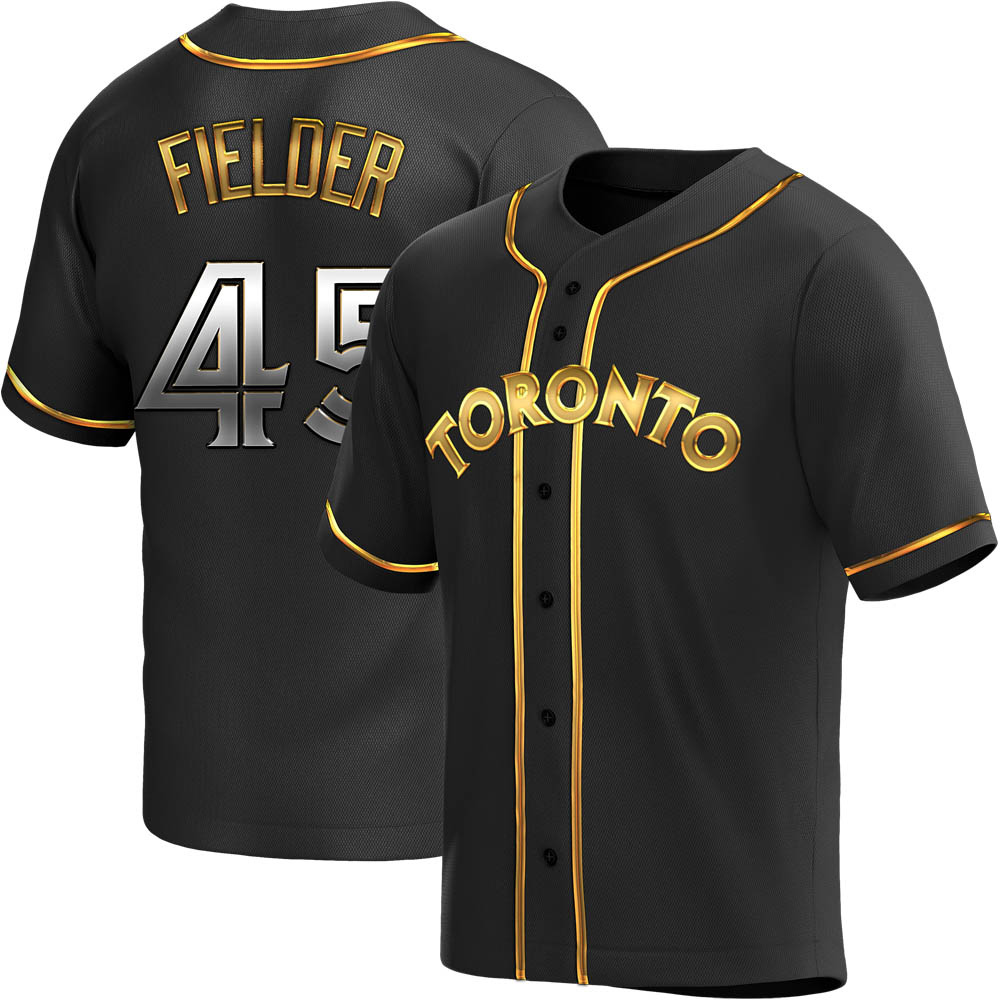 Youth Replica Toronto Blue Jays Cecil Fielder Alternate Jersey - Black Golden Youth Replica Toronto Blue Jays Cecil Fielder Alternate Jersey - Black Golden