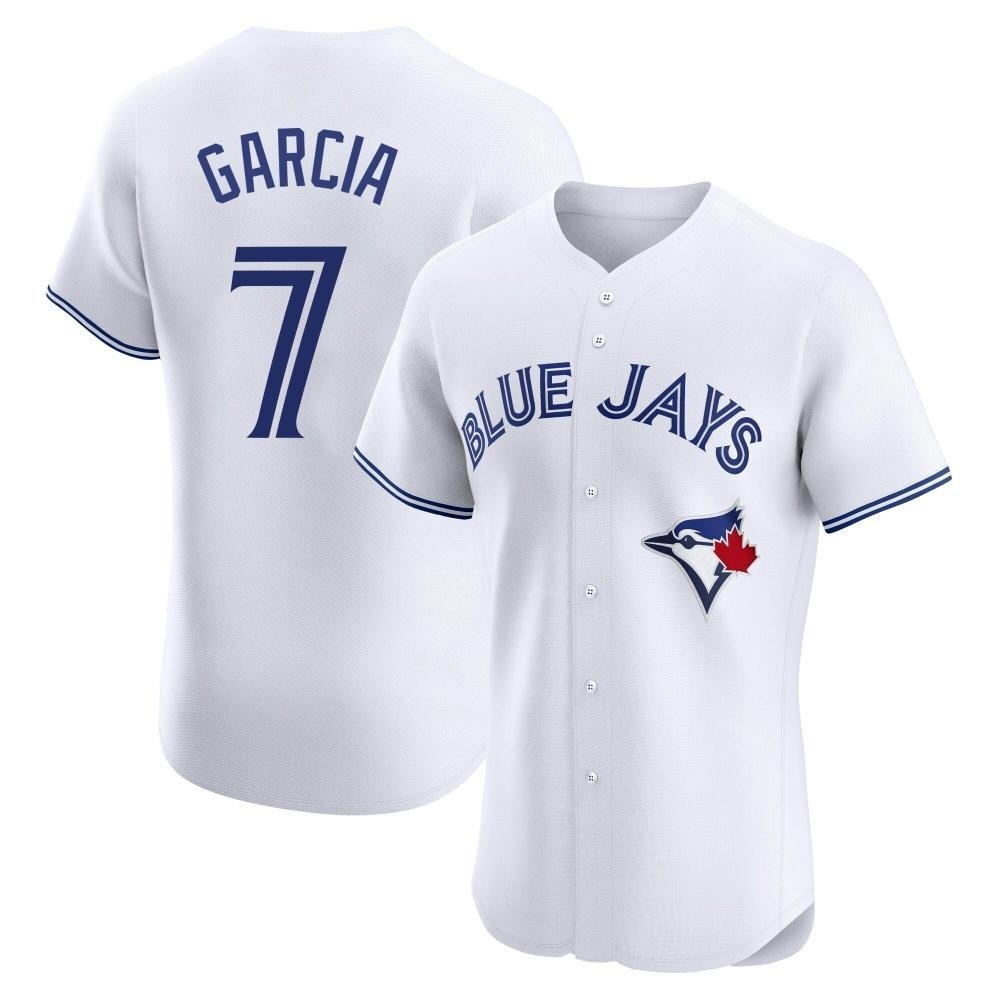 Elite Toronto Blue Jays Damaso Garcia Home Jersey - White Elite Toronto Blue Jays Damaso Garcia Home Jersey - White