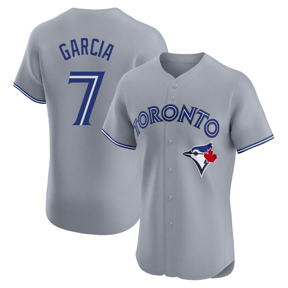 Elite Toronto Blue Jays Damaso Garcia Road Jersey - Gray Elite Toronto Blue Jays Damaso Garcia Road Jersey - Gray