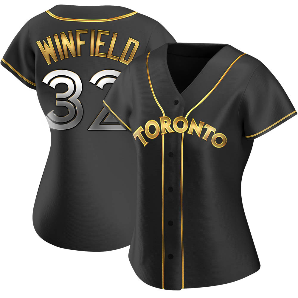 Women's Replica Toronto Blue Jays Dave Winfield Alternate Jersey - Black Golden Women's Replica Toronto Blue Jays Dave Winfield Alternate Jersey - Black Golden