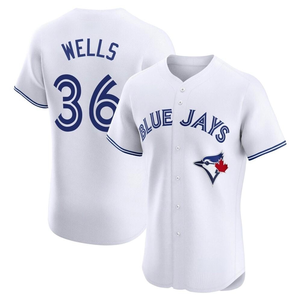 Elite Toronto Blue Jays David Wells Home Jersey - White Elite Toronto Blue Jays David Wells Home Jersey - White