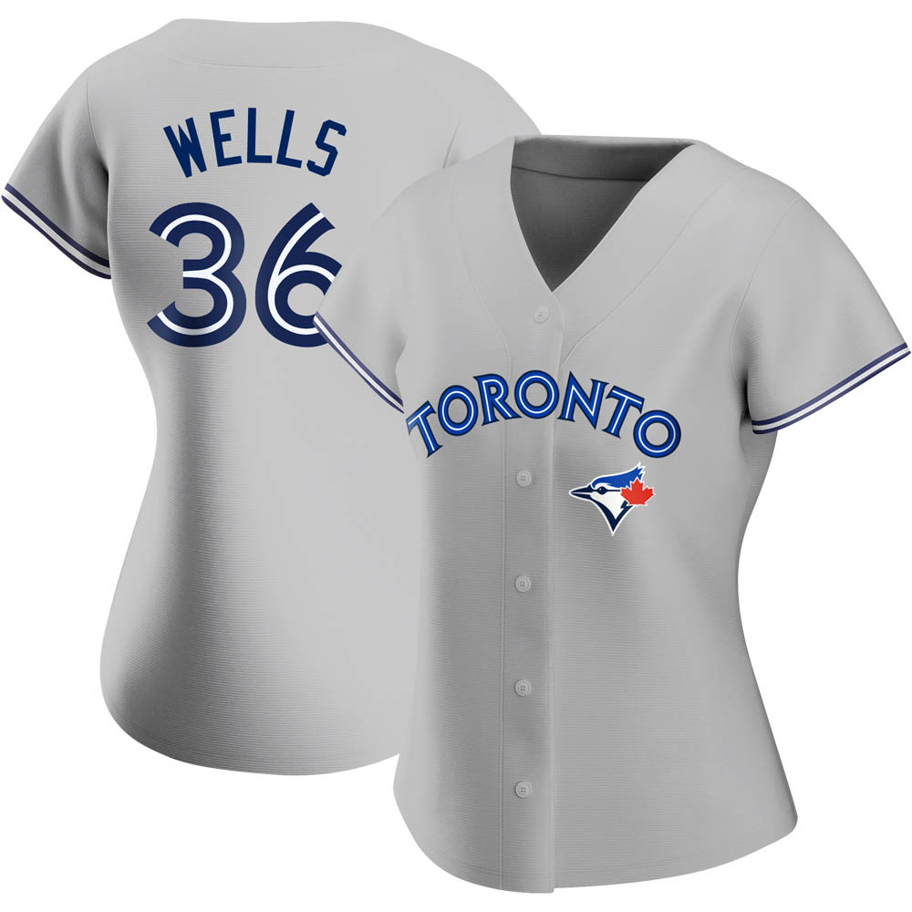 Women's Authentic Toronto Blue Jays David Wells Road Jersey - Gray Women's Authentic Toronto Blue Jays David Wells Road Jersey - Gray