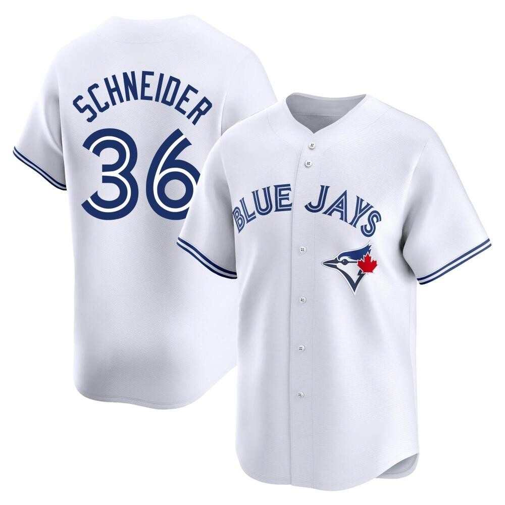 Limited Toronto Blue Jays Davis Schneider Home Jersey - White Limited Toronto Blue Jays Davis Schneider Home Jersey - White