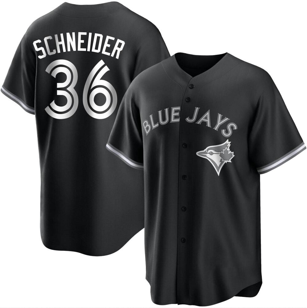 Replica Toronto Blue Jays Davis Schneider Black/ Jersey - White Replica Toronto Blue Jays Davis Schneider Black/ Jersey - White