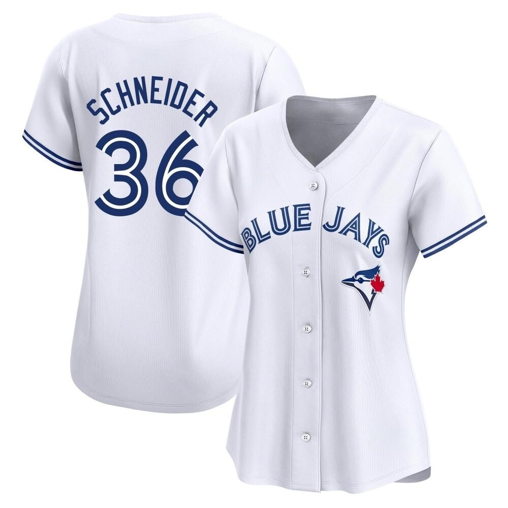 Women's Limited Toronto Blue Jays Davis Schneider Home Jersey - White Women's Limited Toronto Blue Jays Davis Schneider Home Jersey - White