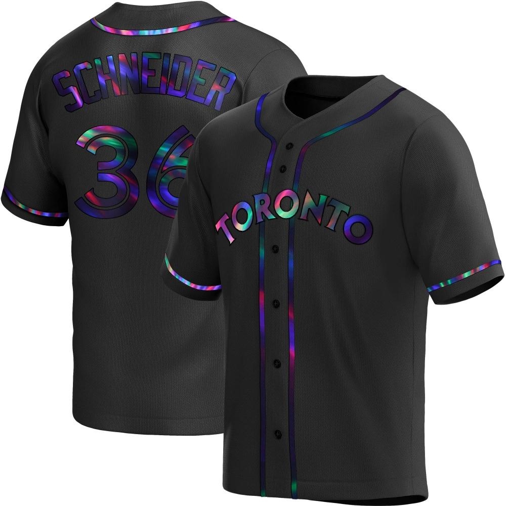 Youth Replica Toronto Blue Jays Davis Schneider Alternate Jersey - Black Holographic Youth Replica Toronto Blue Jays Davis Schneider Alternate Jersey - Black Holographic