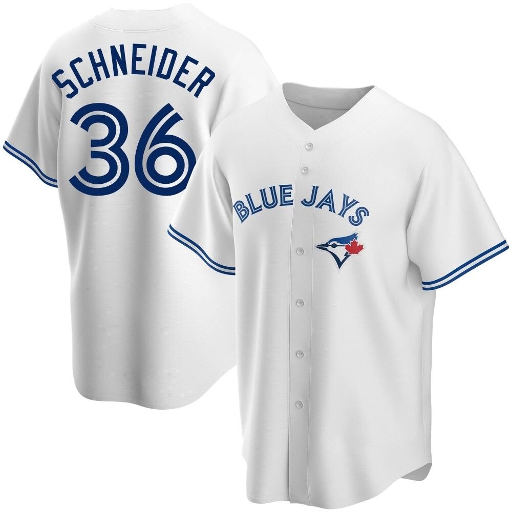 Youth Replica Toronto Blue Jays Davis Schneider Home Jersey - White Youth Replica Toronto Blue Jays Davis Schneider Home Jersey - White