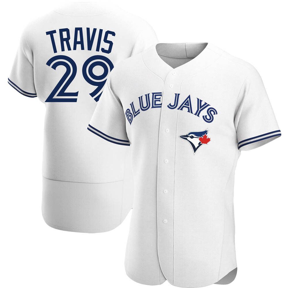 Authentic Toronto Blue Jays Devon Travis Home Jersey - White Authentic Toronto Blue Jays Devon Travis Home Jersey - White