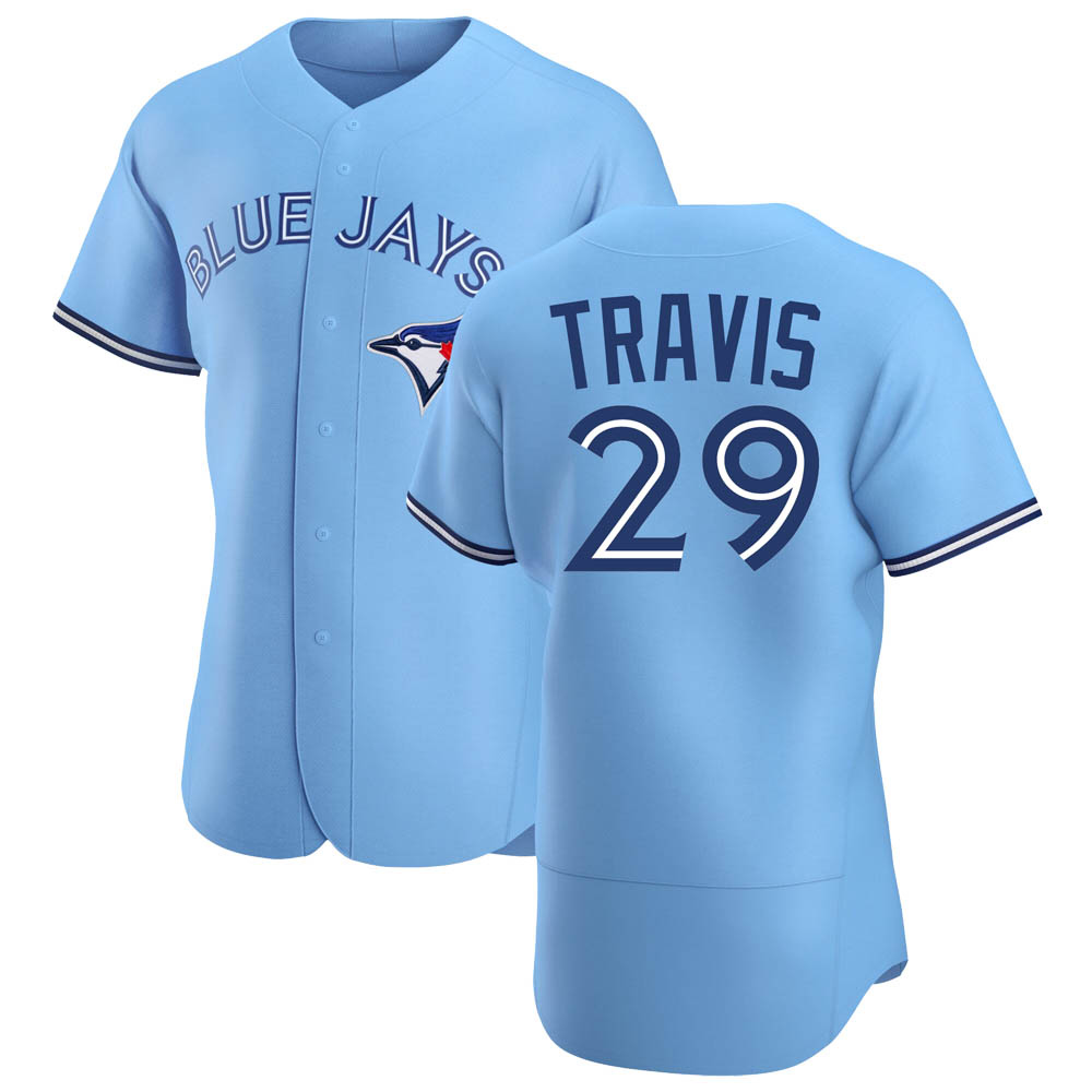 Authentic Toronto Blue Jays Devon Travis Powder Alternate Jersey - Blue Authentic Toronto Blue Jays Devon Travis Powder Alternate Jersey - Blue