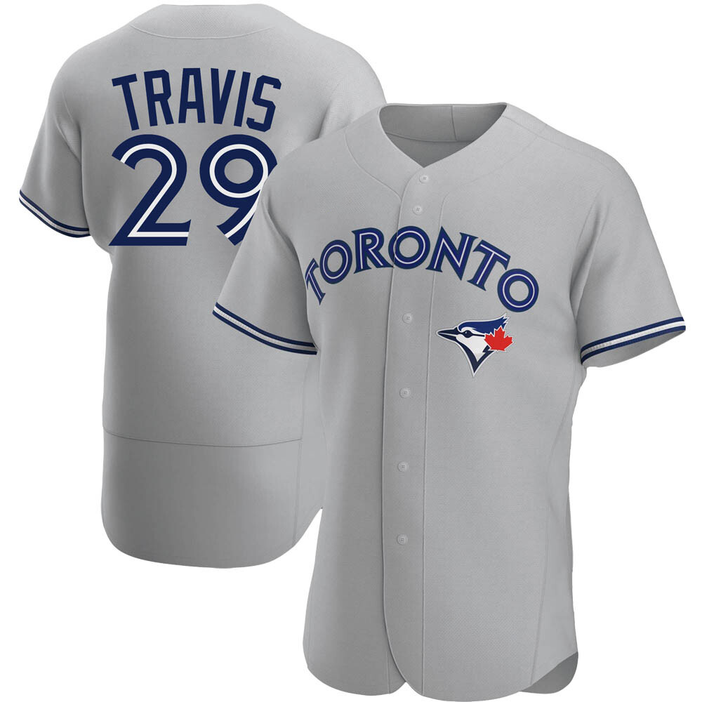 Authentic Toronto Blue Jays Devon Travis Road Jersey - Gray Authentic Toronto Blue Jays Devon Travis Road Jersey - Gray