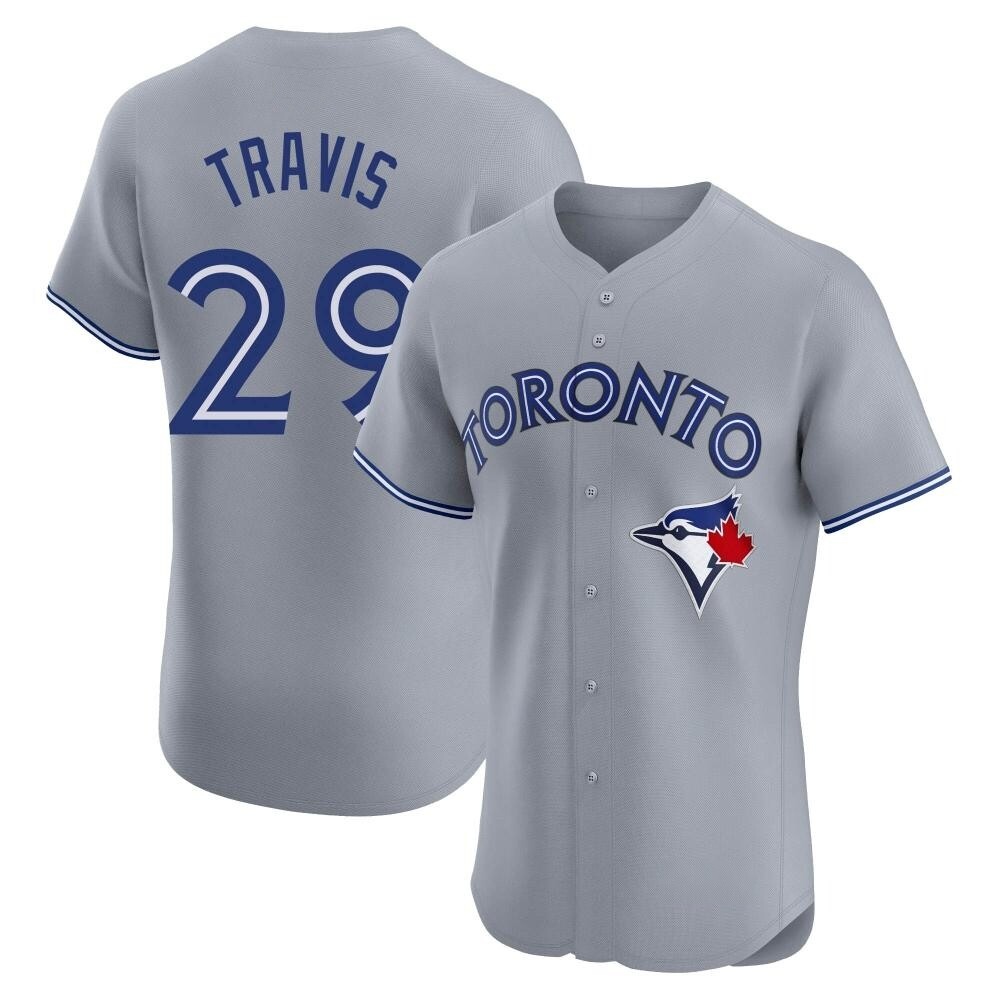 Elite Toronto Blue Jays Devon Travis Road Jersey - Gray Elite Toronto Blue Jays Devon Travis Road Jersey - Gray