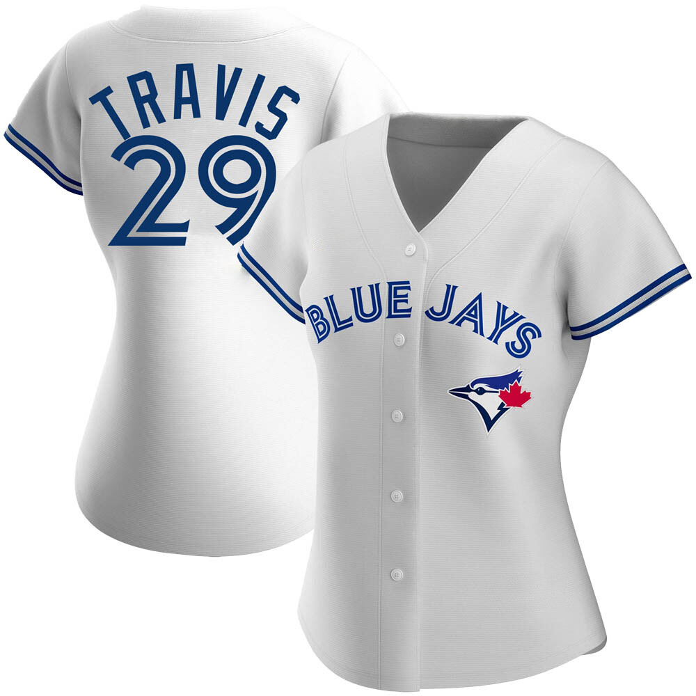 Women's Authentic Toronto Blue Jays Devon Travis Home Jersey - White Women's Authentic Toronto Blue Jays Devon Travis Home Jersey - White