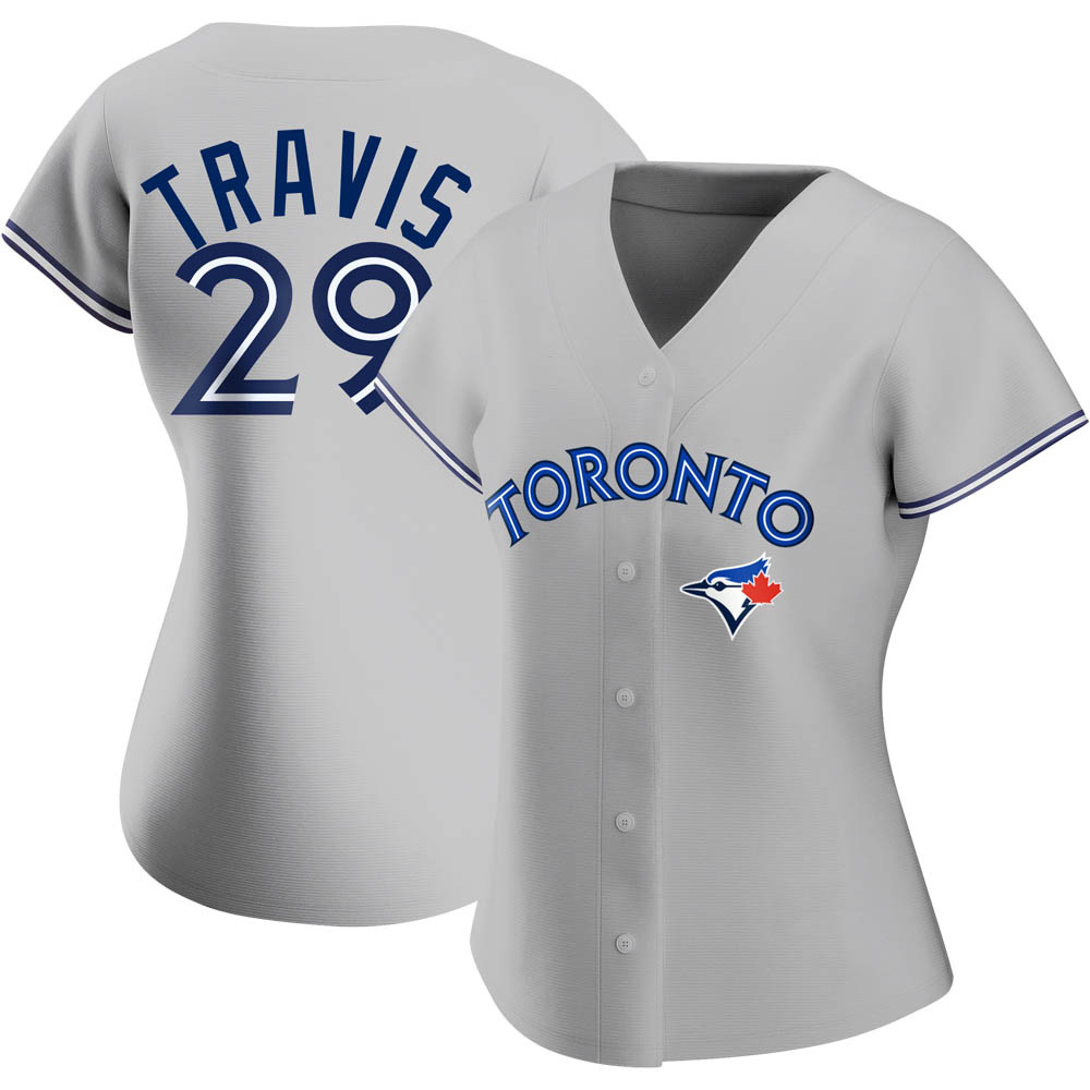 Women's Replica Toronto Blue Jays Devon Travis Road Jersey - Gray Women's Replica Toronto Blue Jays Devon Travis Road Jersey - Gray