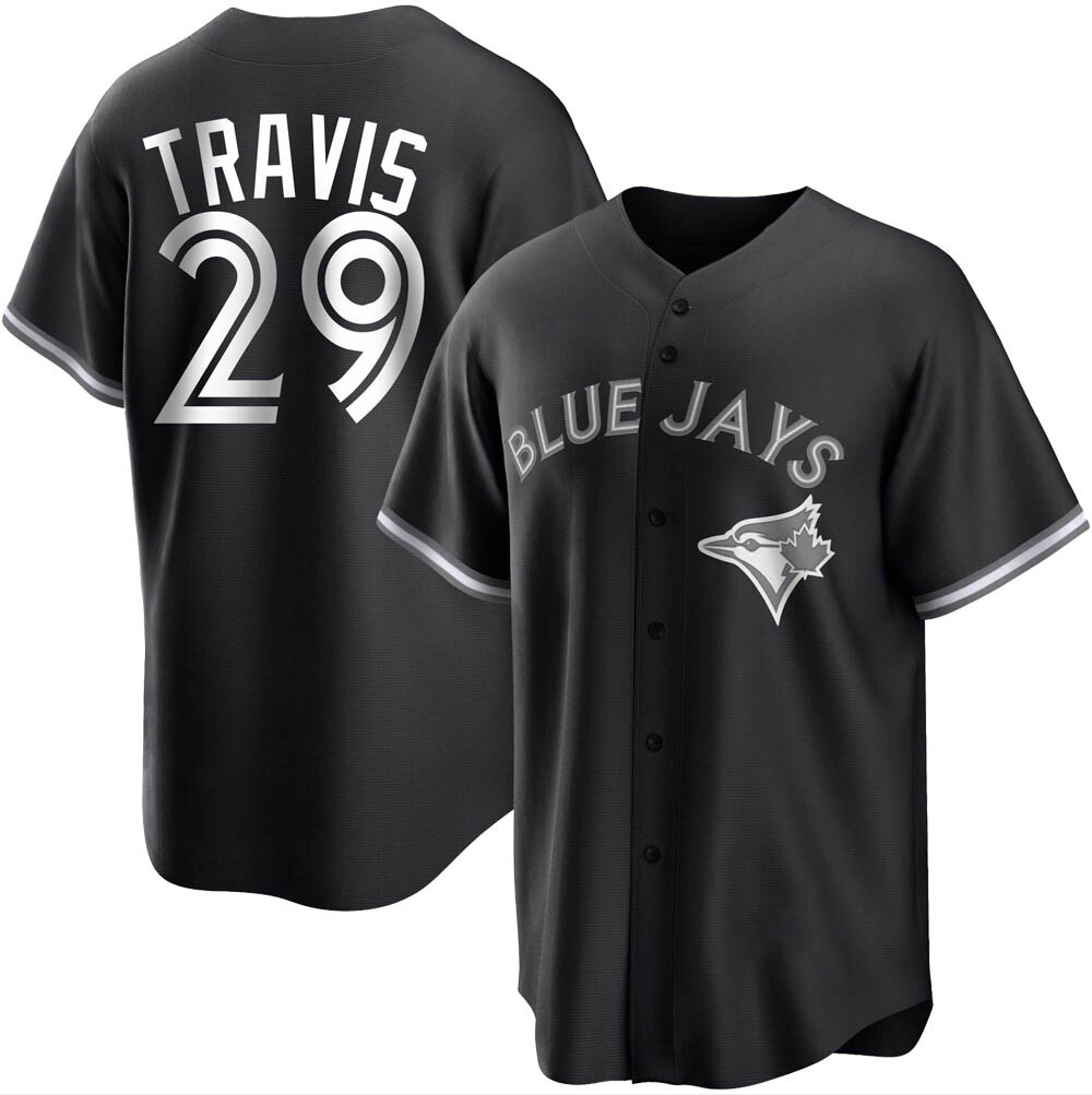 Youth Replica Toronto Blue Jays Devon Travis Black/ Jersey - White Youth Replica Toronto Blue Jays Devon Travis Black/ Jersey - White