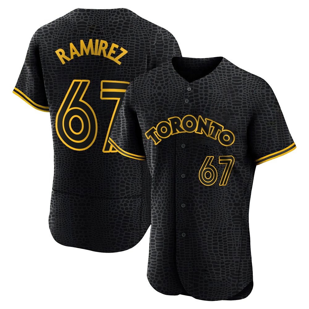 Authentic Toronto Blue Jays Emmanuel Ramirez Snake Skin City Jersey - Black Authentic Toronto Blue Jays Emmanuel Ramirez Snake Skin City Jersey - Black