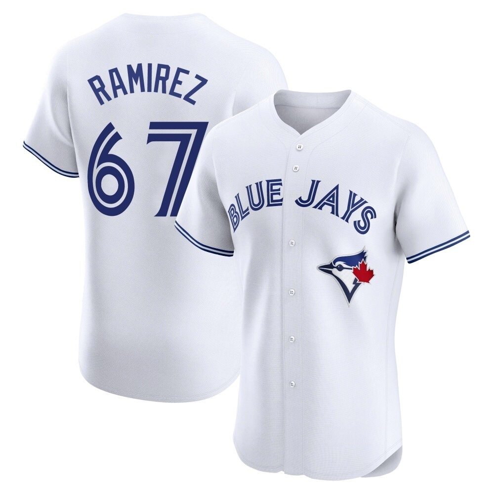 Elite Toronto Blue Jays Emmanuel Ramirez Home Jersey - White Elite Toronto Blue Jays Emmanuel Ramirez Home Jersey - White