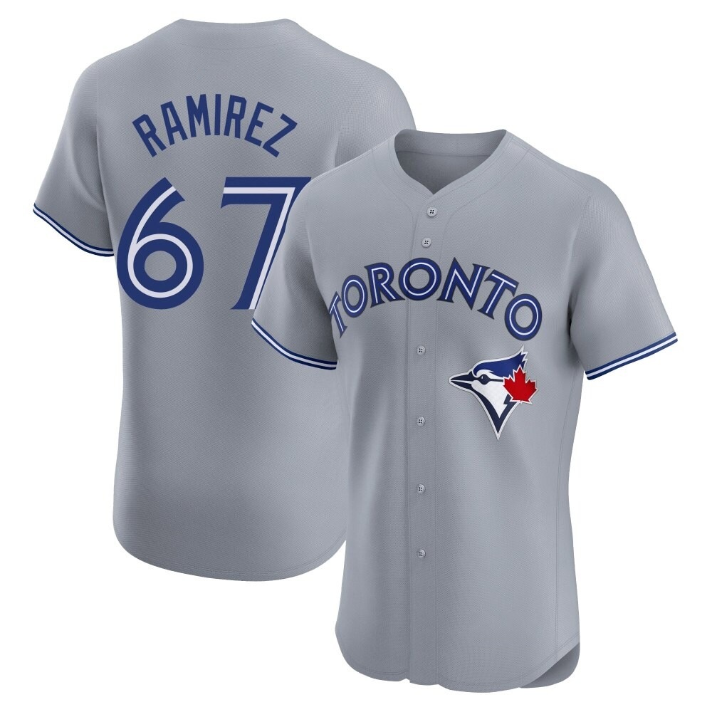 Elite Toronto Blue Jays Emmanuel Ramirez Road Jersey - Gray Elite Toronto Blue Jays Emmanuel Ramirez Road Jersey - Gray