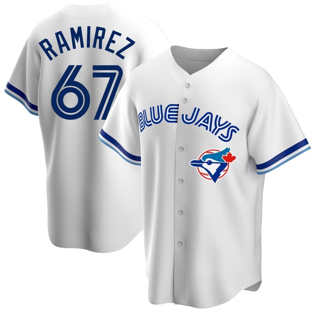 Replica Toronto Blue Jays Emmanuel Ramirez Home Cooperstown Collection Jersey - White Replica Toronto Blue Jays Emmanuel Ramirez Home Cooperstown Collection Jersey - White